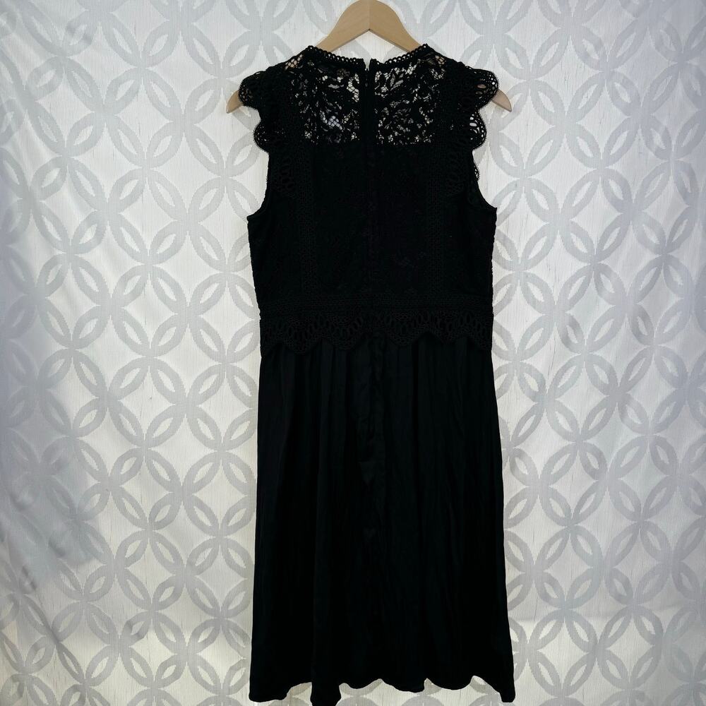 LOFT Black Lace Bodice Sleeveless Fit and Flare Dress NWT Size 6 - Picture 6 of 9